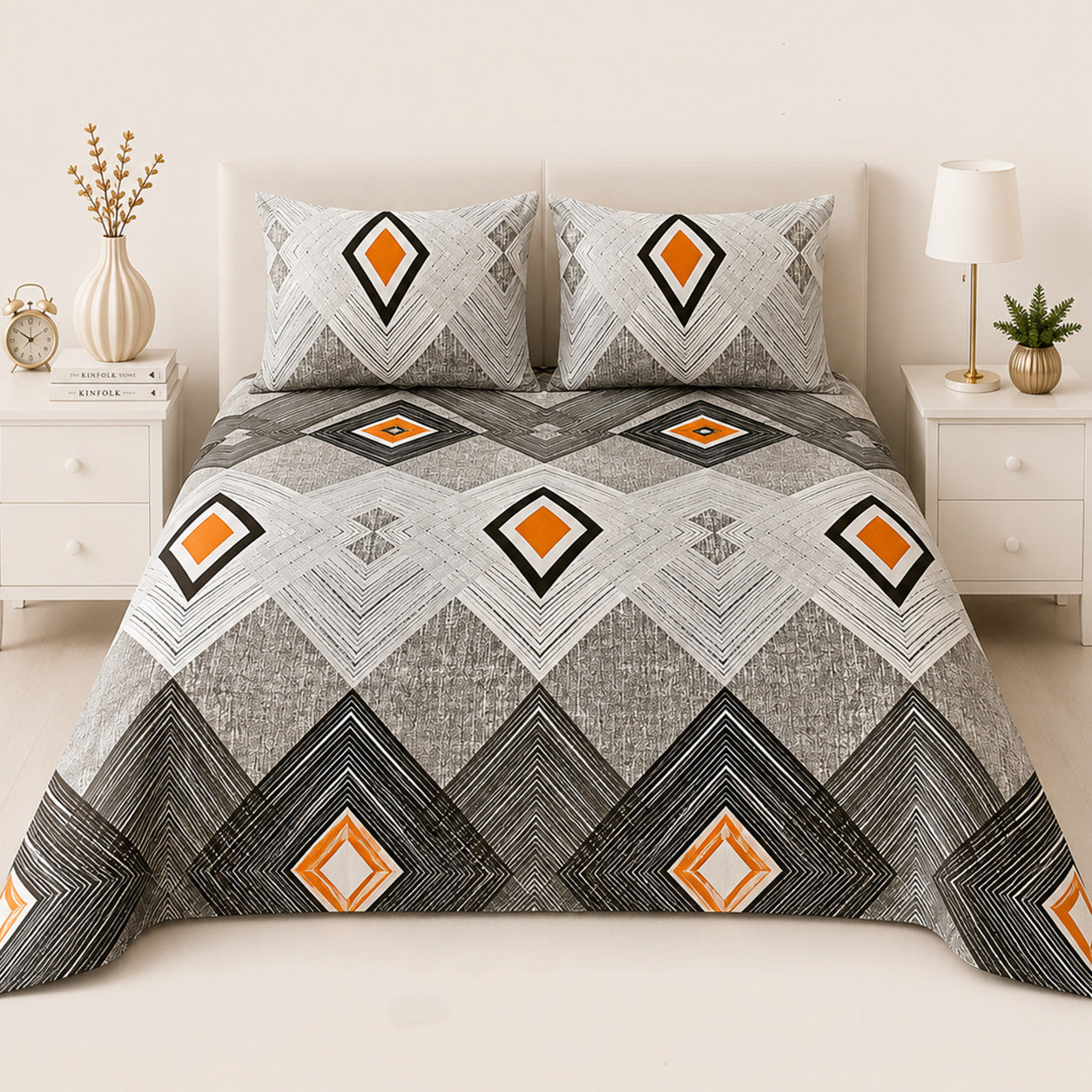 Urban Prism Bed Sheet Set (3 Pcs) – D-1073