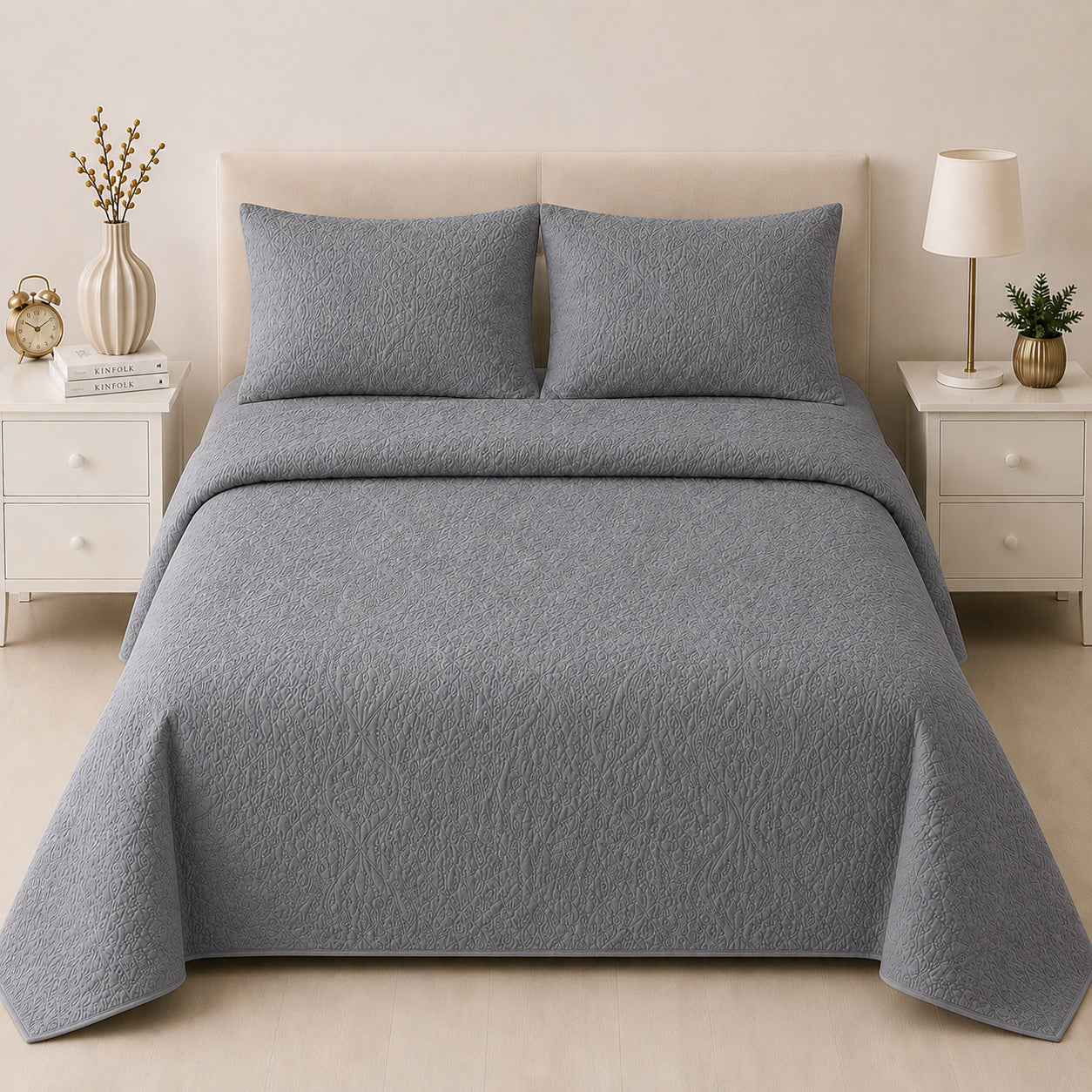 Serene Ivory Bedspread Set (3 PCS) – DES 202