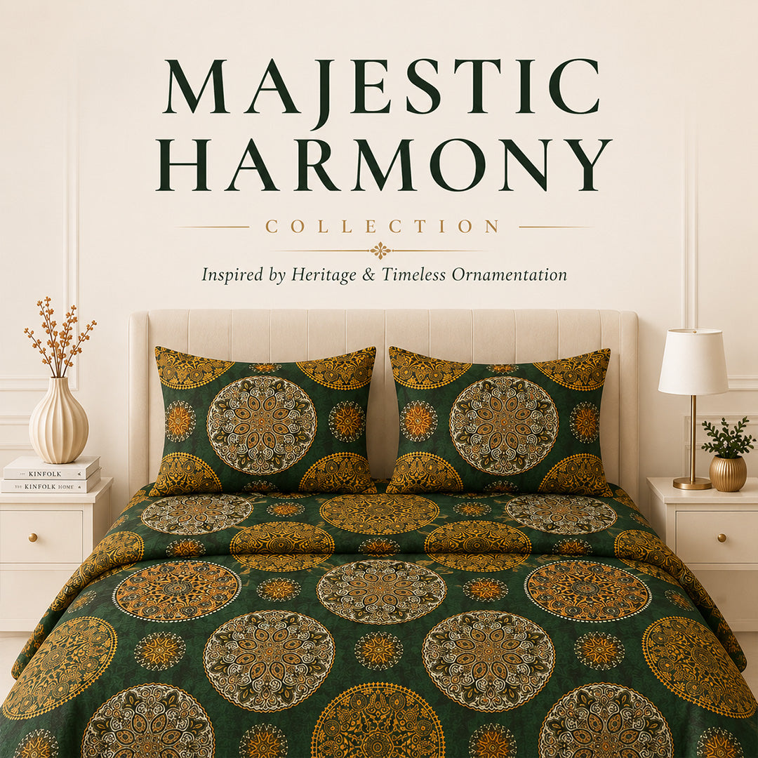 Majestic Harmony – 3 PCS King Bedsheet Set