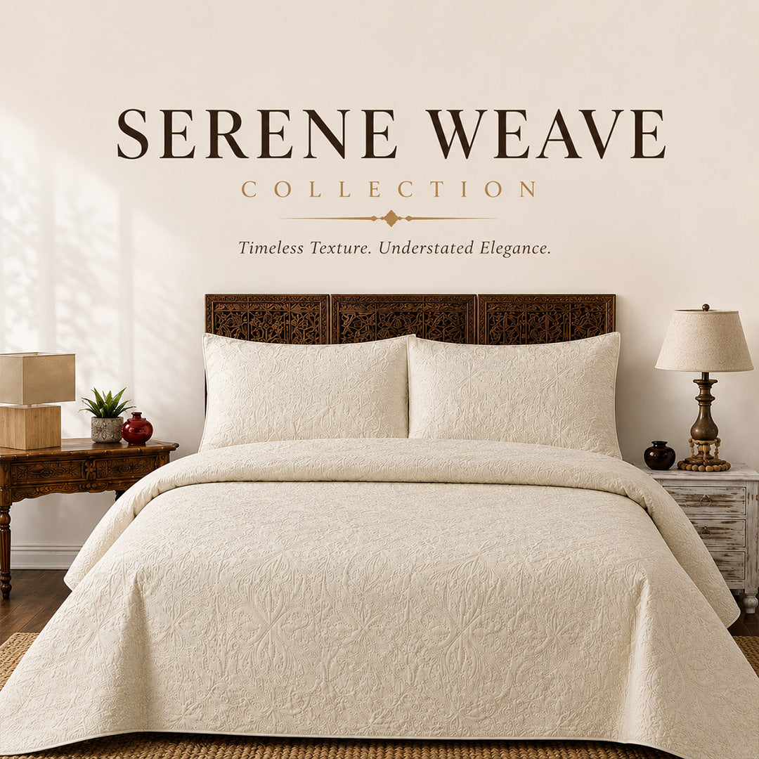 Serene Weave Bedspread Set (3 PCS)