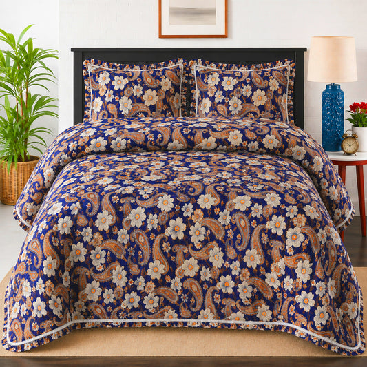 Midnight Paisley Fancy Bedspread Set (3 PCS) – GL 2090