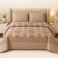 Misty Bloom Geometric Heritage King Bed Sheet Set (3 Pcs) – MB 510