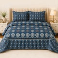 Misty Bloom Royal Azure King Bed Sheet Set (3 Pcs) – MB 509