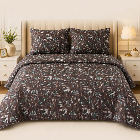 Misty Bloom Woodland Harmony King Bed Sheet Set (3 Pcs) – MB 707