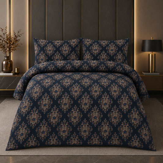 Royal Midnight Printed Luxury Bedspread Set – RE 948