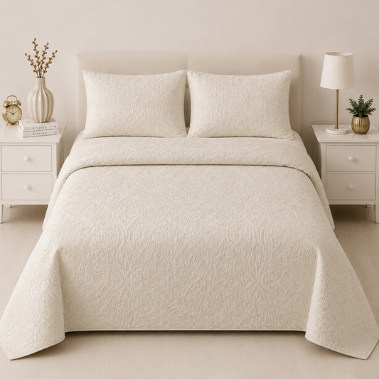 Serene Ivory Bedspread Set (3 PCS) – DES 202
